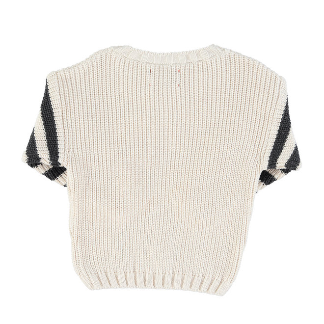 Knitted Sweater - Stripes Grey Ecru