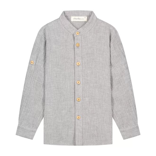 Clint Blouse Longsleeve - Grey Melange