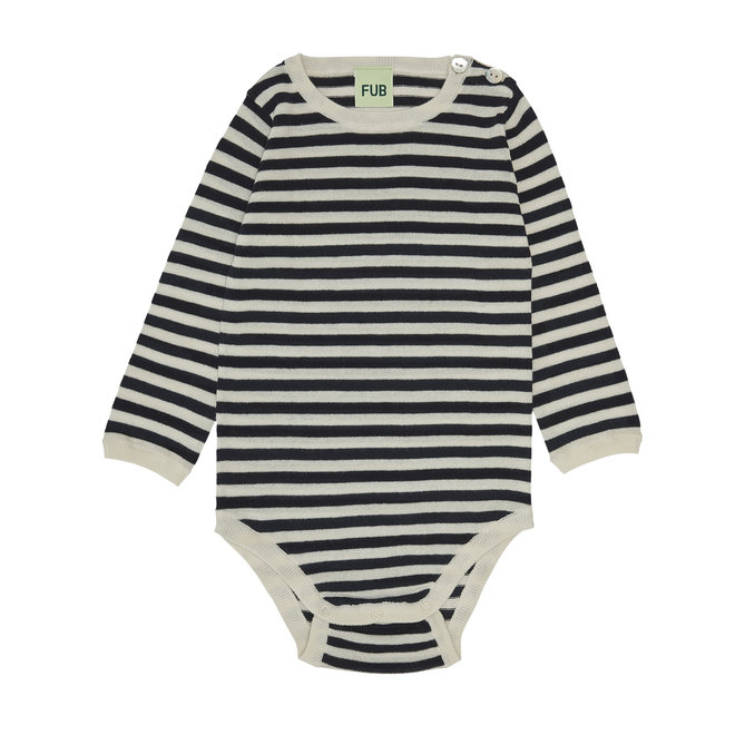 Baby LS Body - Ecru / Dark Navy