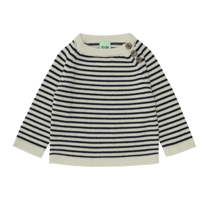 Baby Sweater - Ecru / Dark Navy