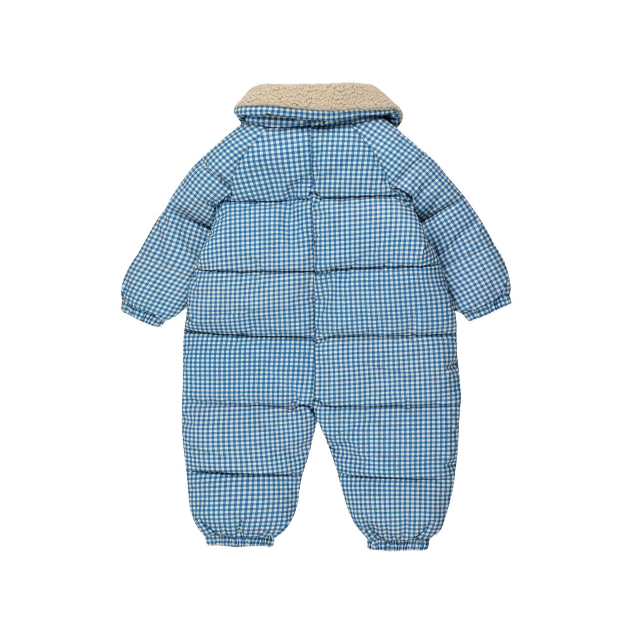 Tiny Cottons Vichy Padded Overall - Blue/Light Cream