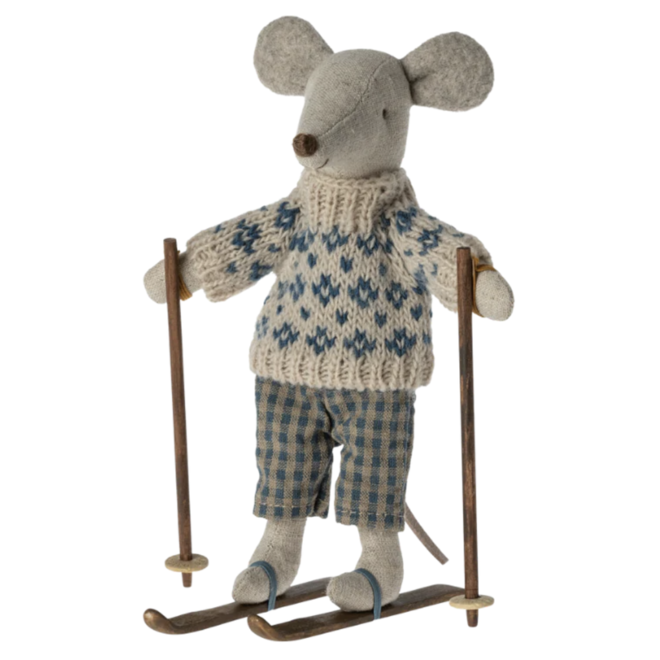 Winter mouse with ski set - Dad