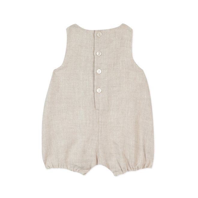 Linnen Sleeveless Romper - Beige