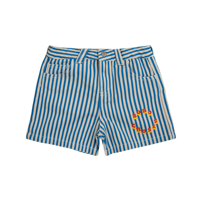 Bobo Choses Circle Stripes Woven Shorts - Blue