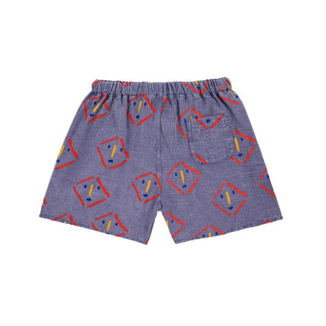 Masks All Over Woven Shorts - Prussian Blue