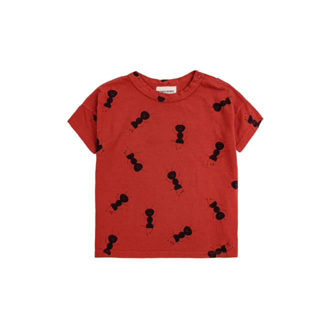 Baby Ant All Over T-Shirt - Burgundy Red