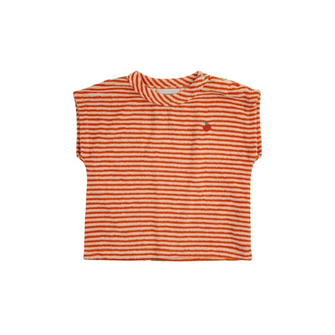 Baby Orange Stripes Terry T-Shirt - Orange