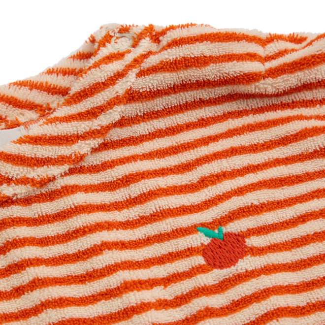 Baby Orange Stripes Terry T-Shirt - Orange