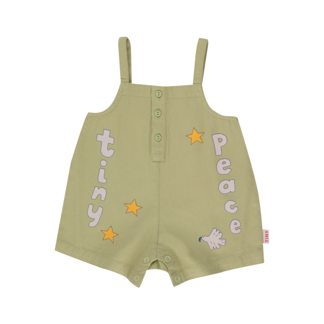 Tiny Peace Baby Dungaree - Olive Green