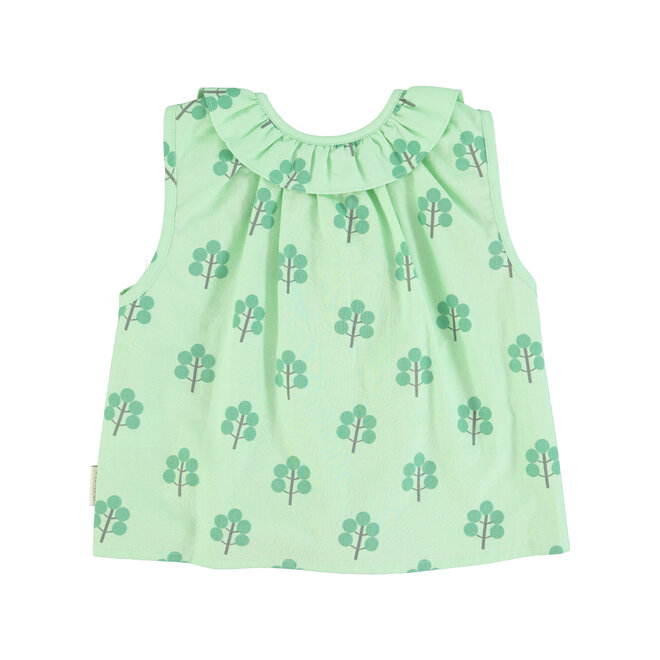 Sleeveles Shirt W/Collar - Green