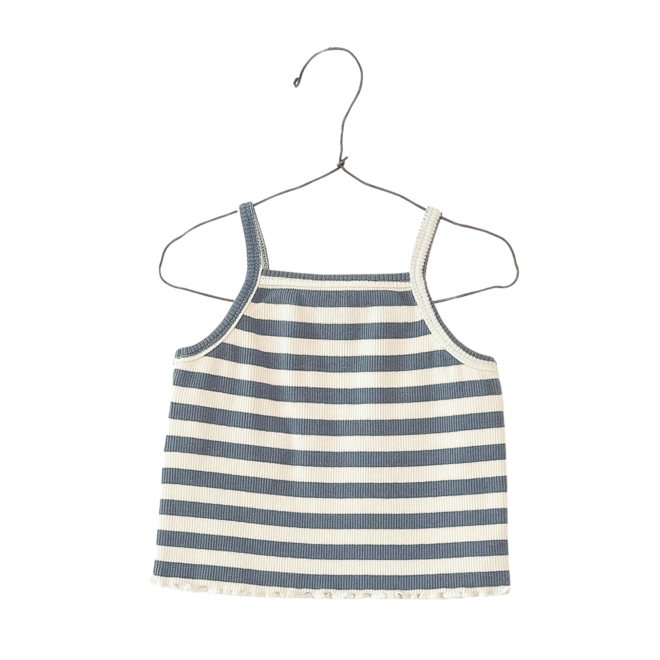 Striped Rib Top - Sea