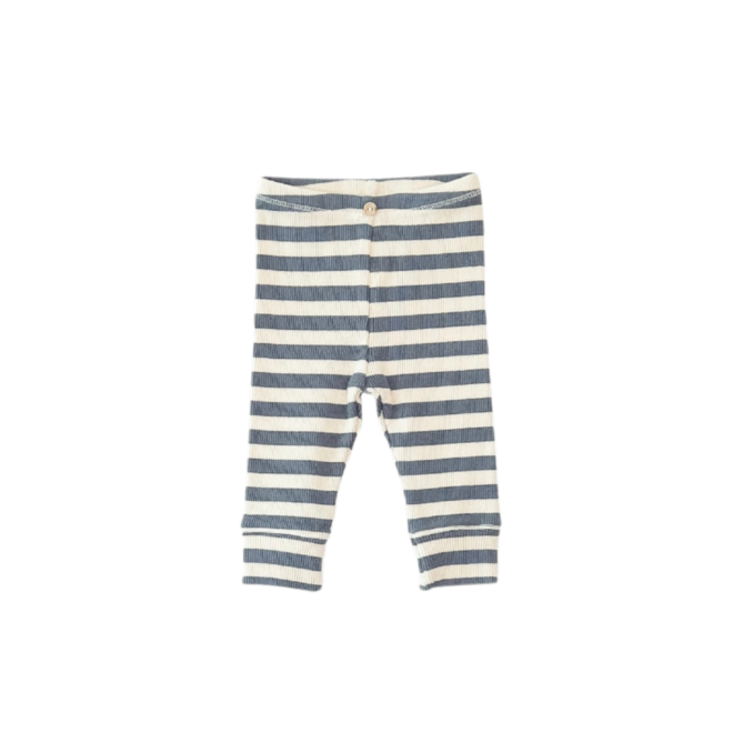 Striped Baby Rib Legging - Sea