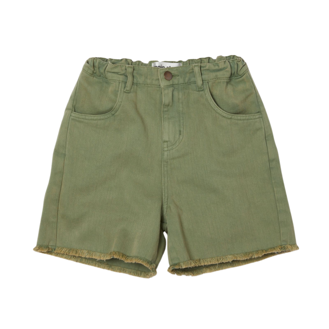 Denim Cut Off Short - Green Wash