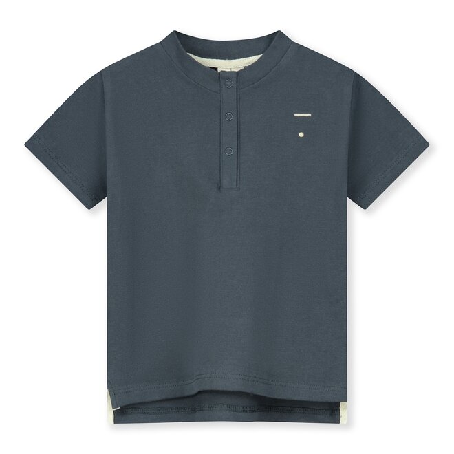 Baby S/S Henley Tee - Blue Grey