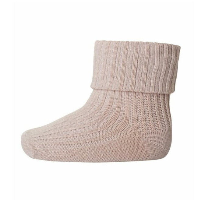 Cotton Rib Baby Socks - Rose Dust