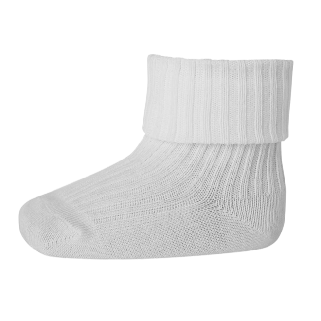 Cotton Rib Baby Socks - White