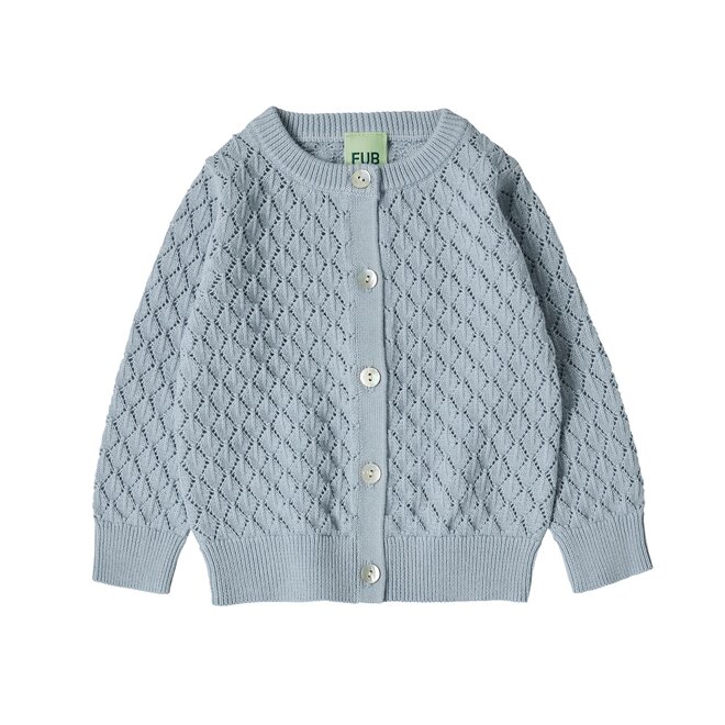 Baby Pointelle Cardigan - Cloud