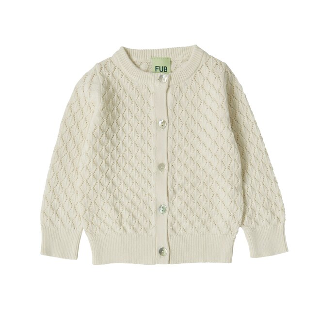 Baby Pointelle Cardigan - Ecru