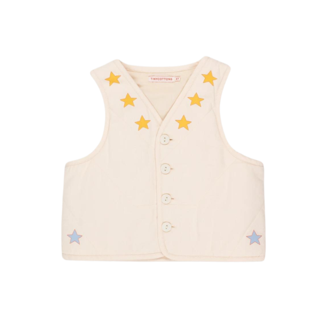 Padded Stars Vest - Light Cream