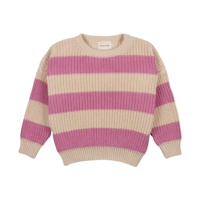 Myra Jumper - Natural & Iris Lilac Stripes