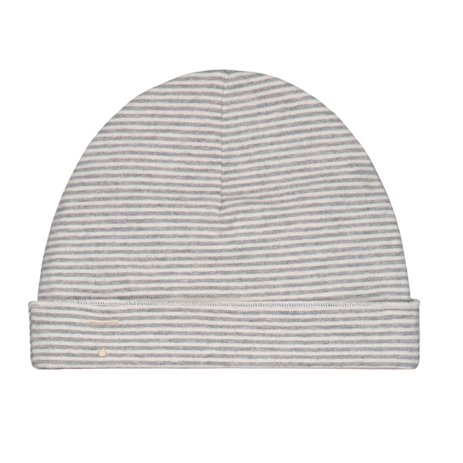 Baby Beanie - Grey Melange - Cream