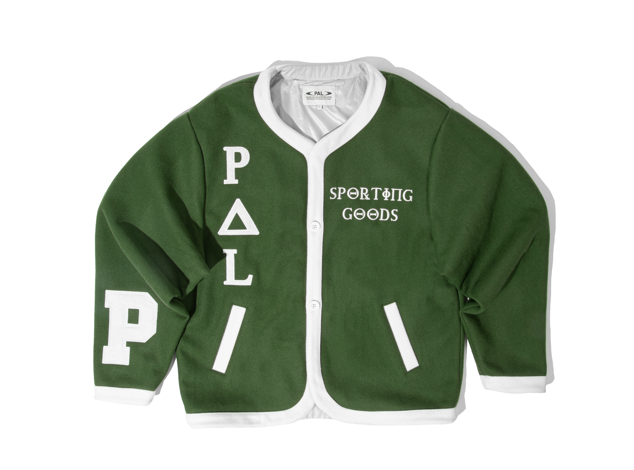 PAL FRAT Varsity Cardigan Green/Cream
