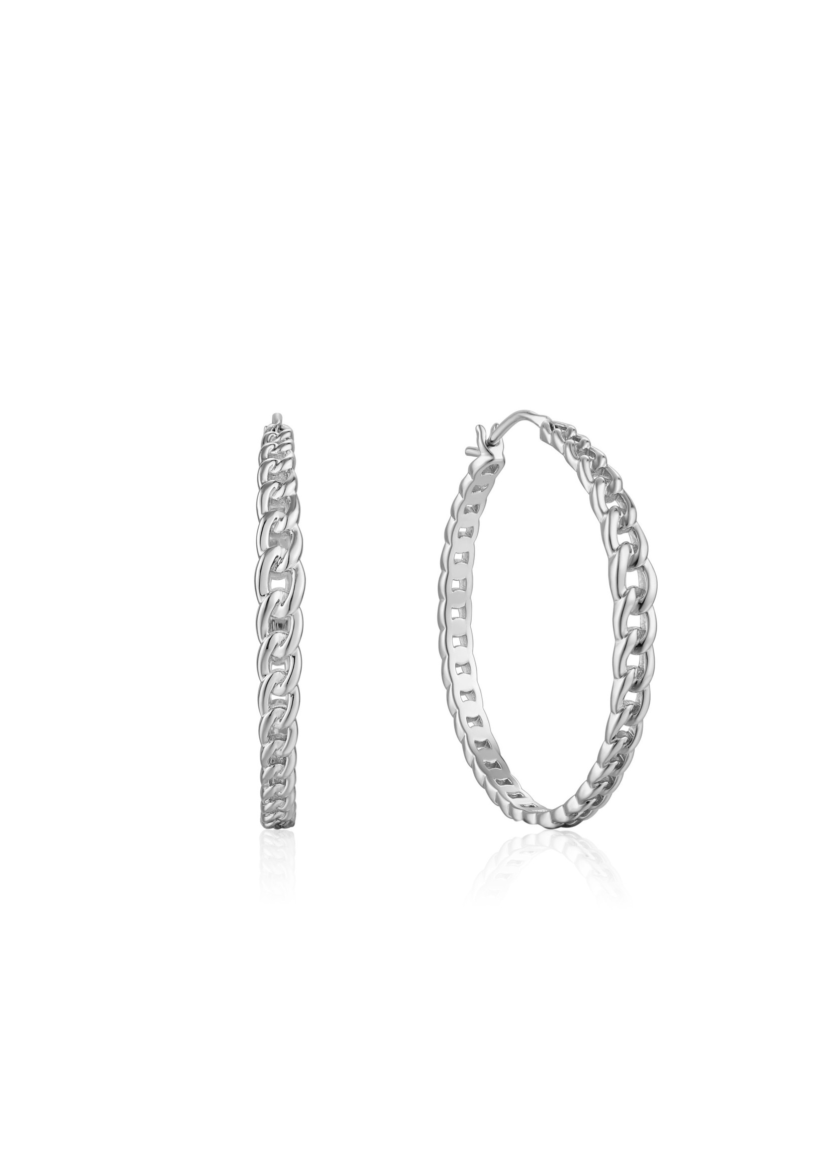 Ania Haie SILVER CURB CHAIN HOOP EARRINGS