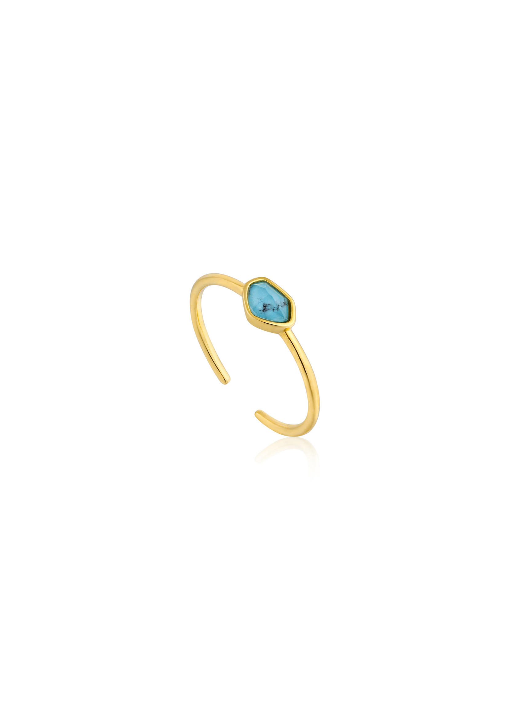 Ania Haie GOLD TURQUOISE ADJUSTABLE RING
