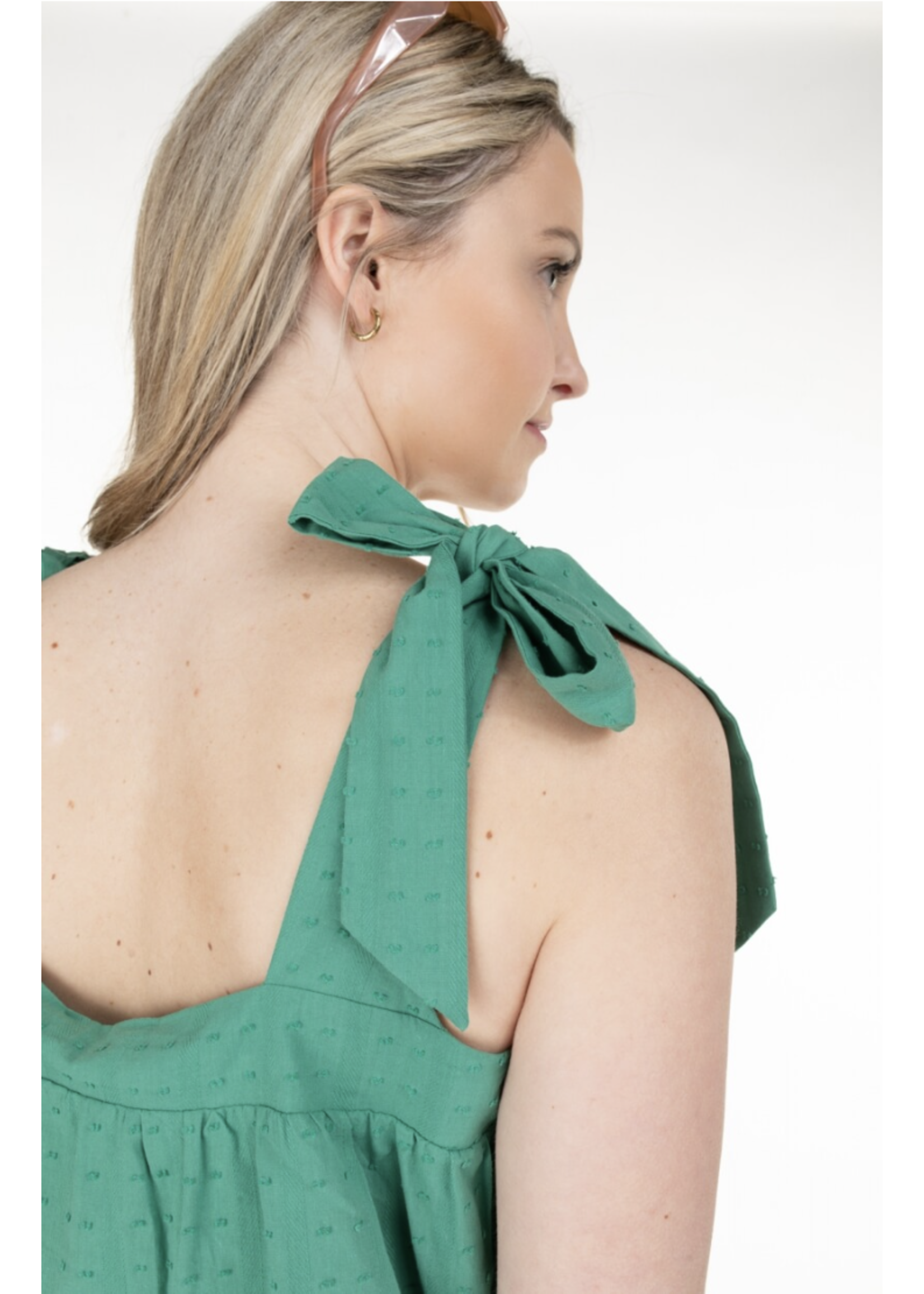 Anna Blousetop Green Solid