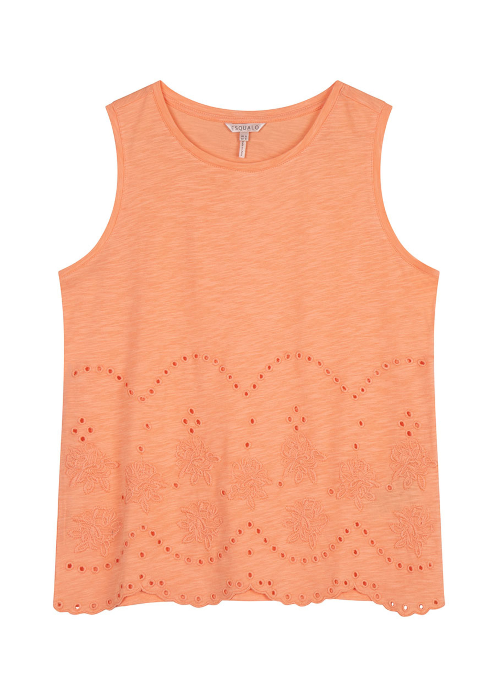 Esqualo Top slv/lss slub embroidery papaya Maat XL