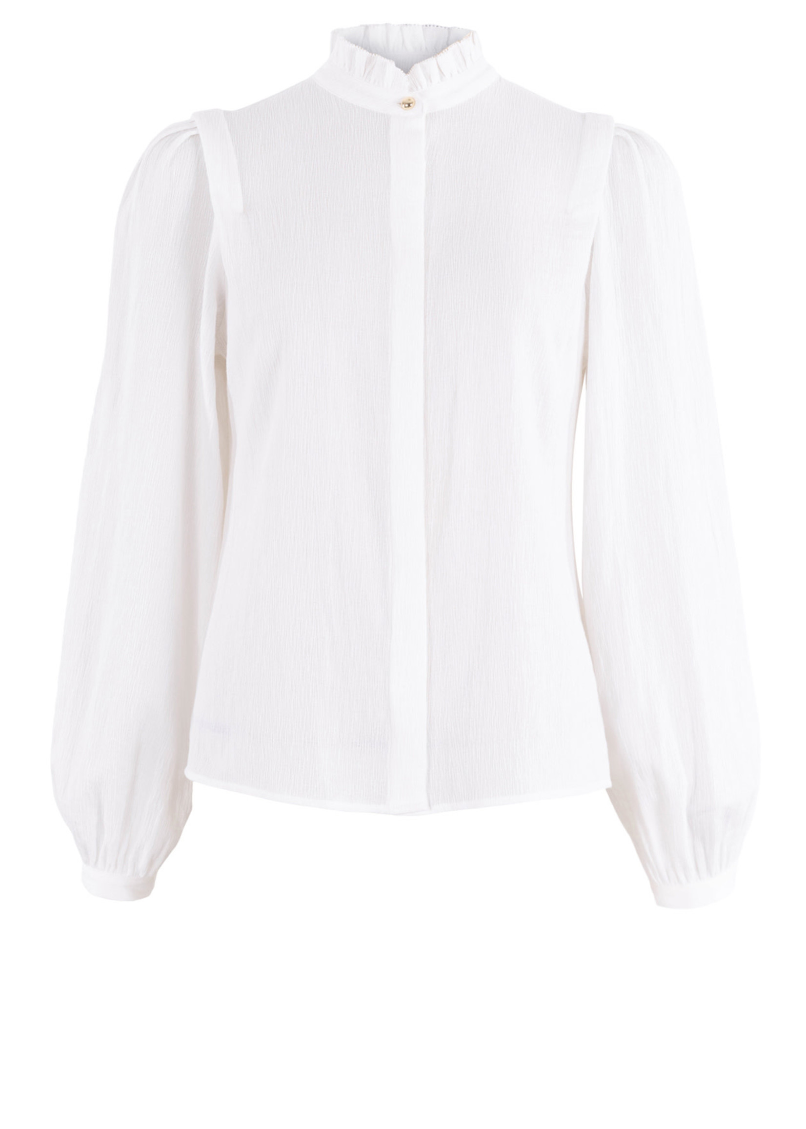 Anna Blouse Offwhite-White Base Solid