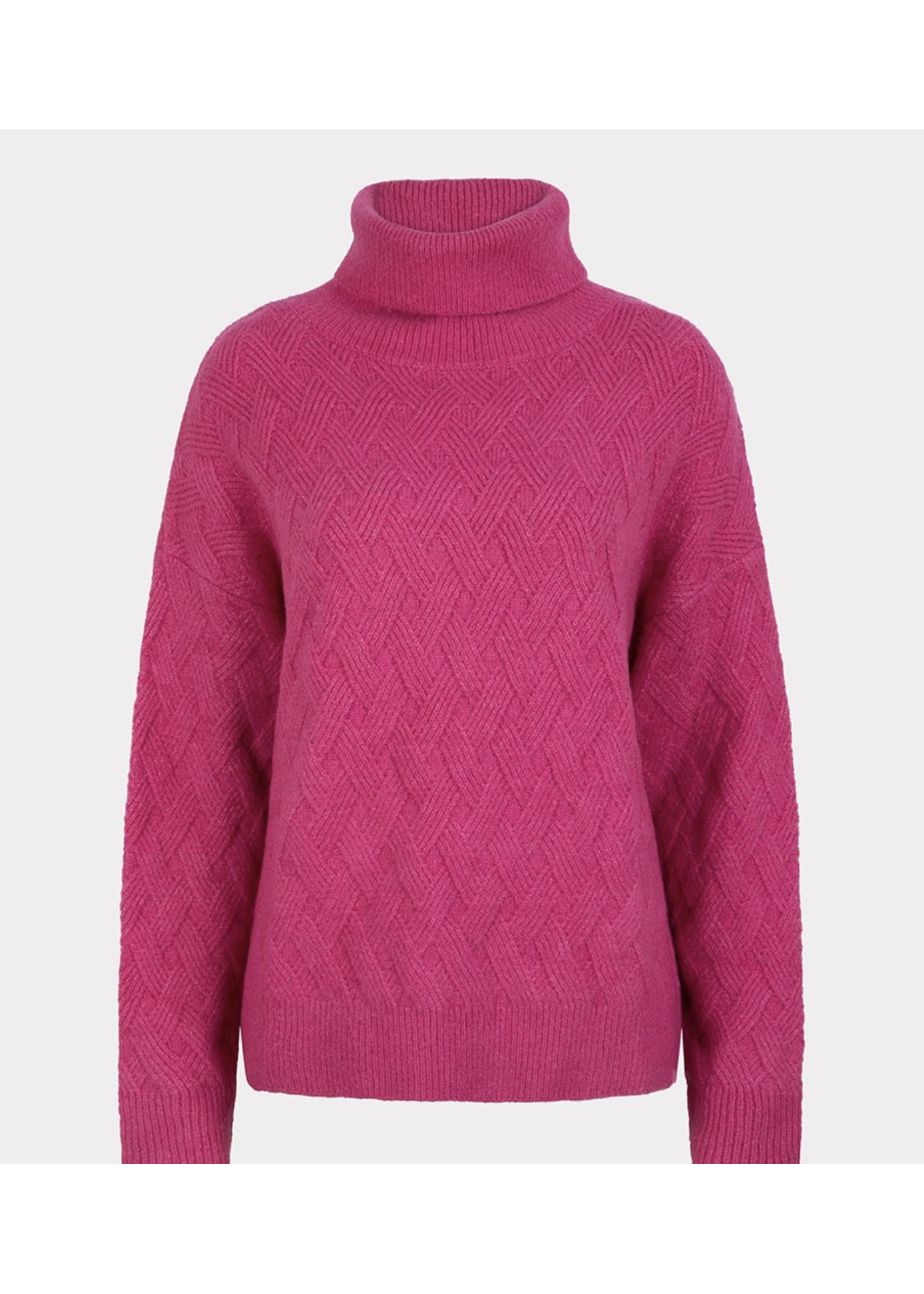 Esqualo Sweater col solid jacquard Pink