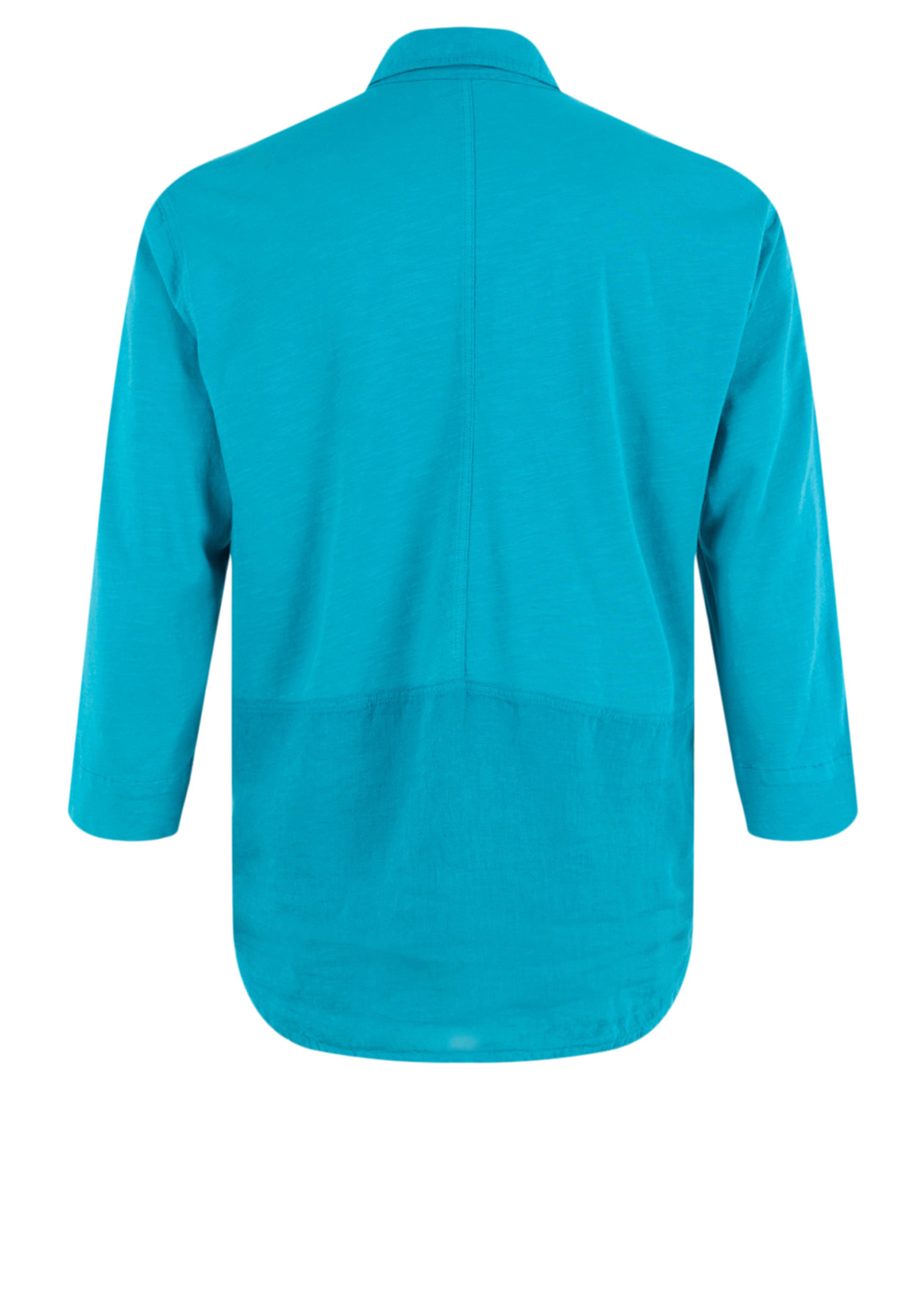 Anna Blue Lilly Blouse Turquoise Solid