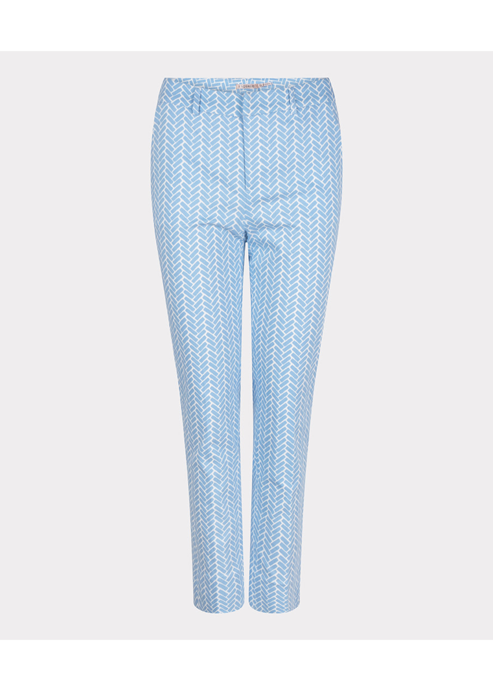 Esqualo Trousers chino stretch block print	Blue