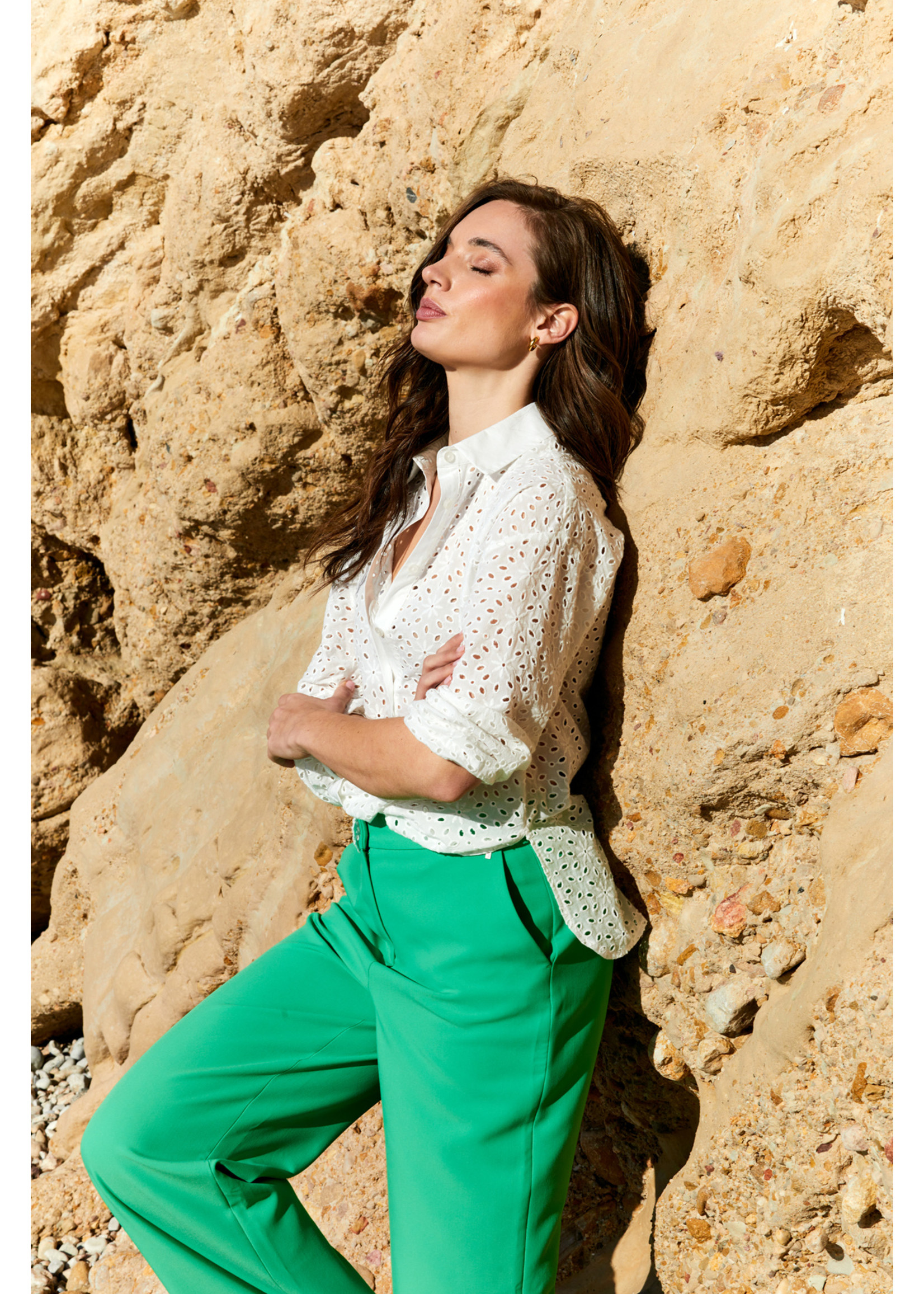 Anna Pantalon Bright Green Solid