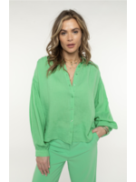 Anna Blouse lange mouw Bright Green Solid
