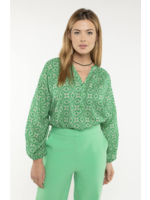 Anna Blouse 3/4 Mouw Green Dessin