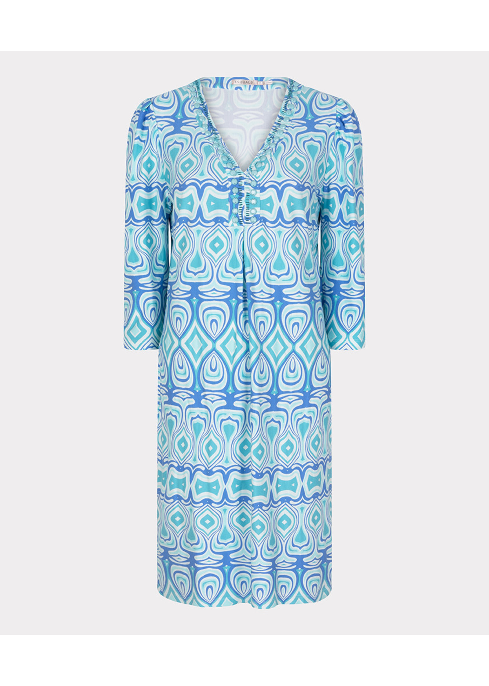 Esqualo Dress beads graphic blues	Print