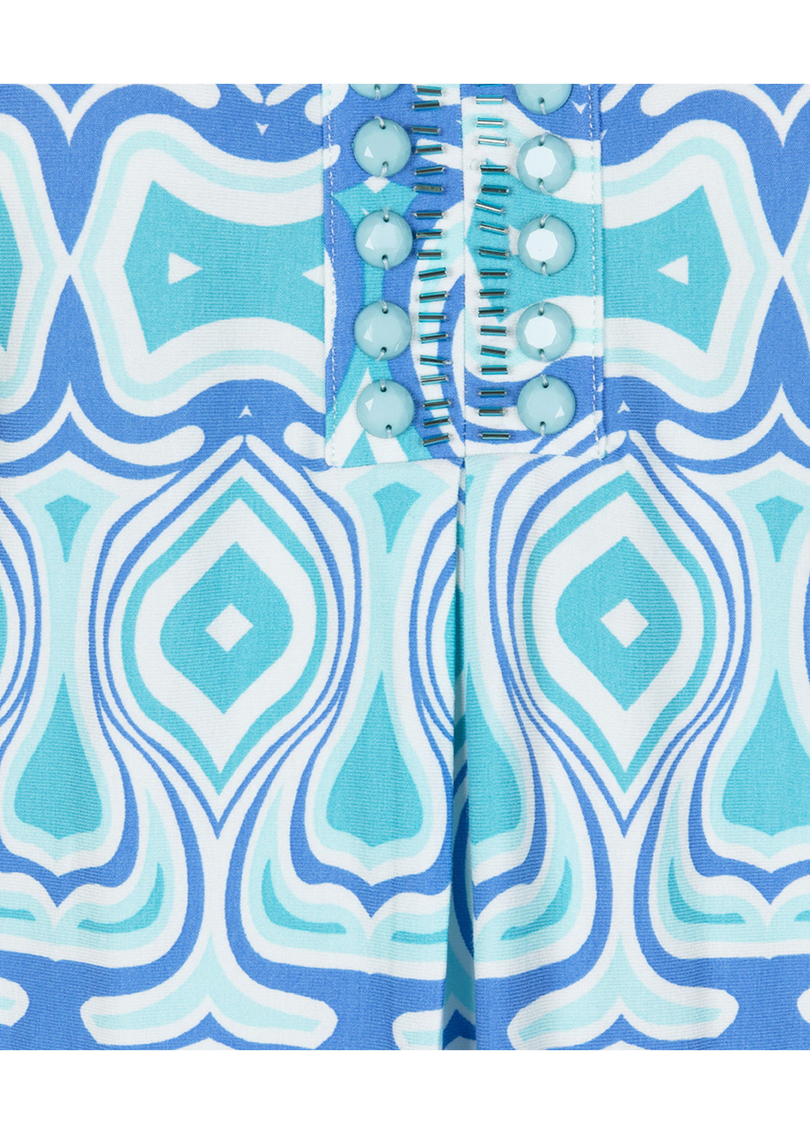 Esqualo Dress beads graphic blues	Print