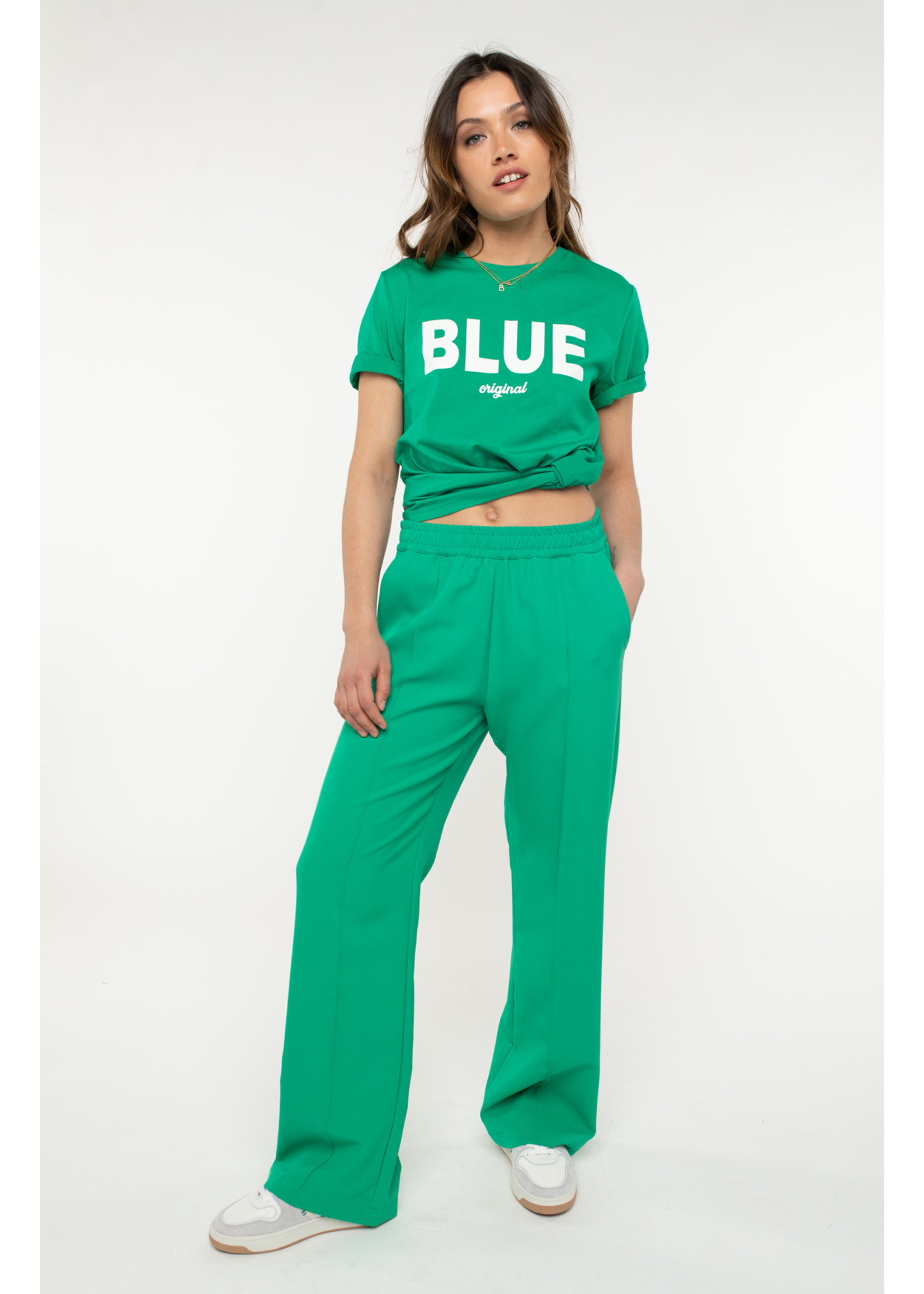 Anna Blue Logo T-Shirt Green Solid