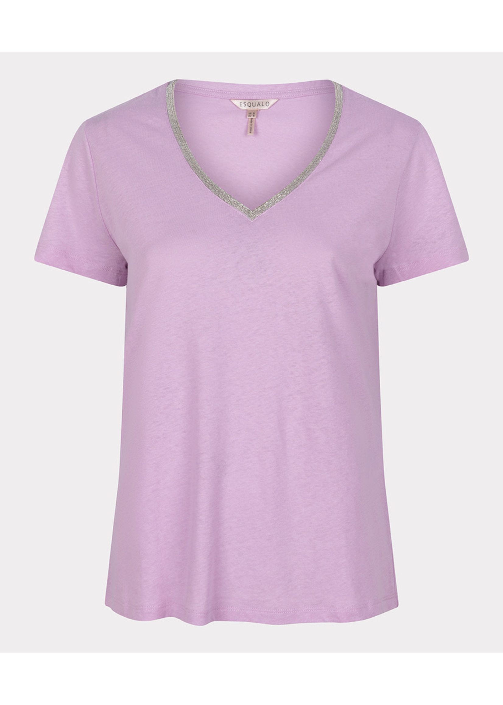 Esqualo T-shirt fancy neckline	Violet