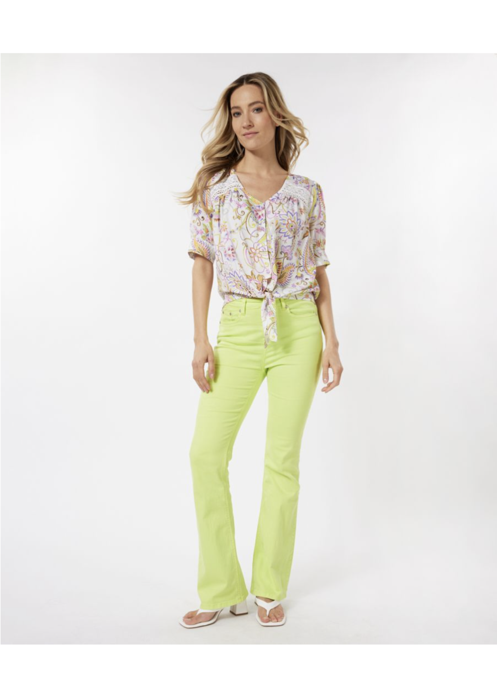 Esqualo Blouse knot beloved flower print