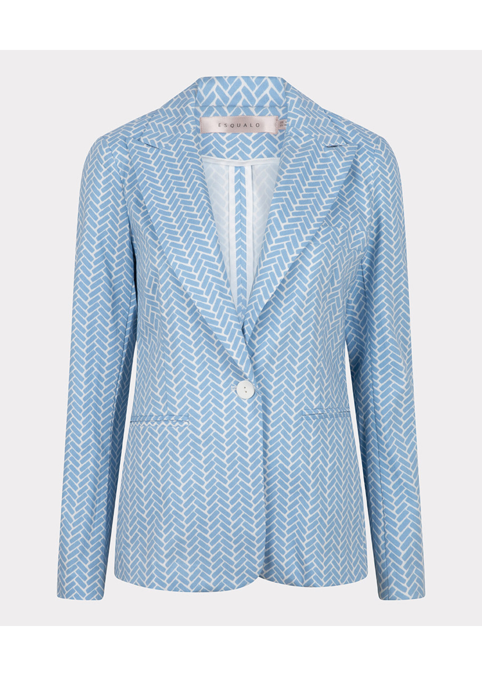 Esqualo Blazer stretch block print	Blue