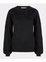 Esqualo Sweater knit lace Black