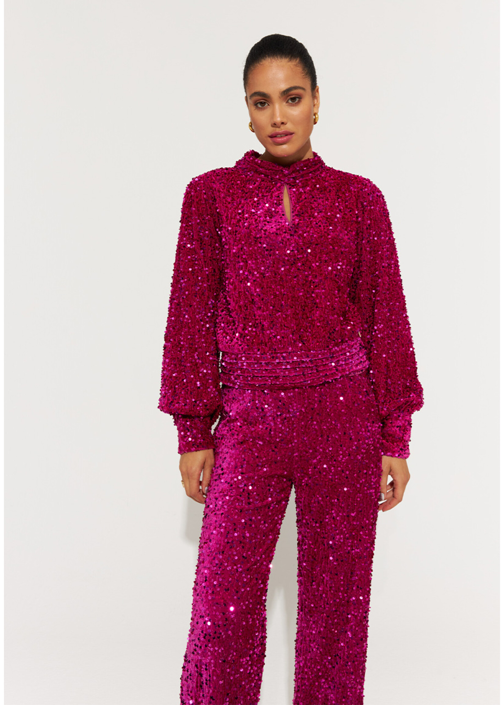 Harper & Yve PEGGY BLOUSE PINK SEQUINS