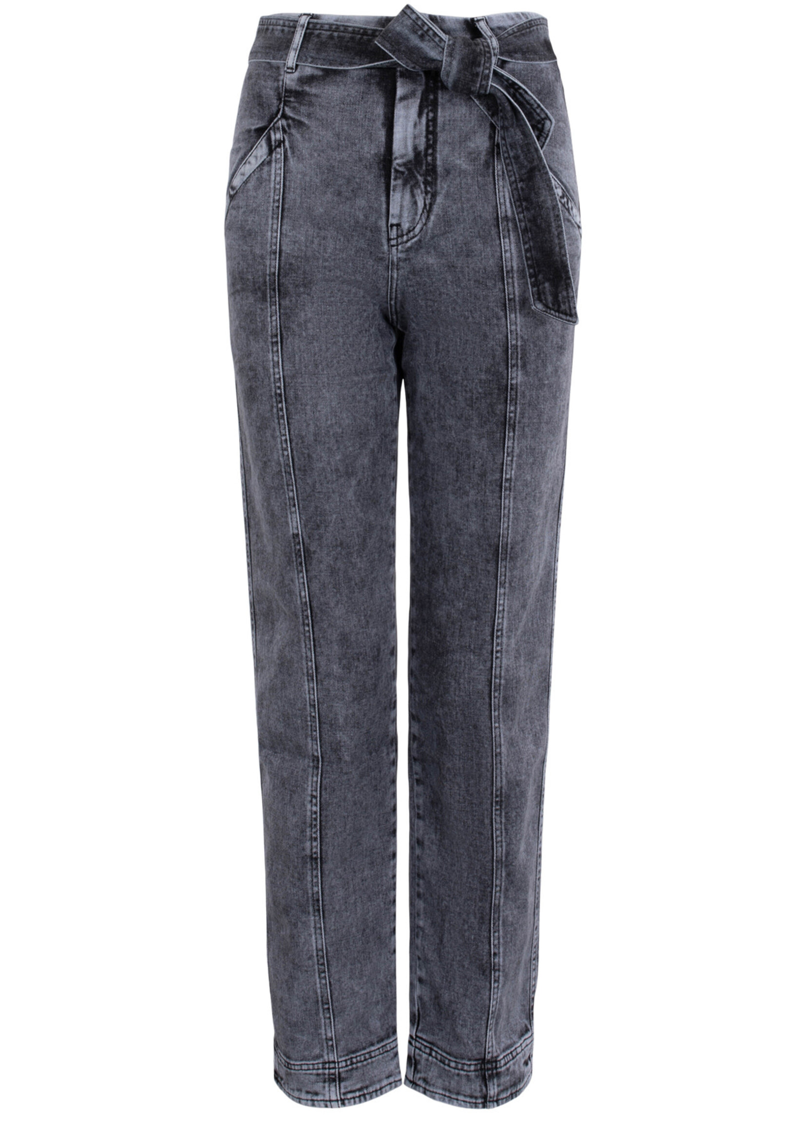 Anna JEANS MET CEINTUUR  Off Black Solid Maat 44