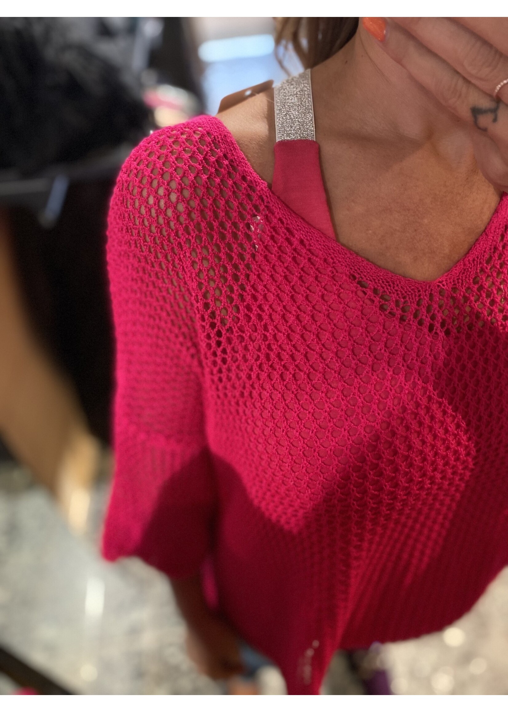 Pullover Crochet Fuchsia