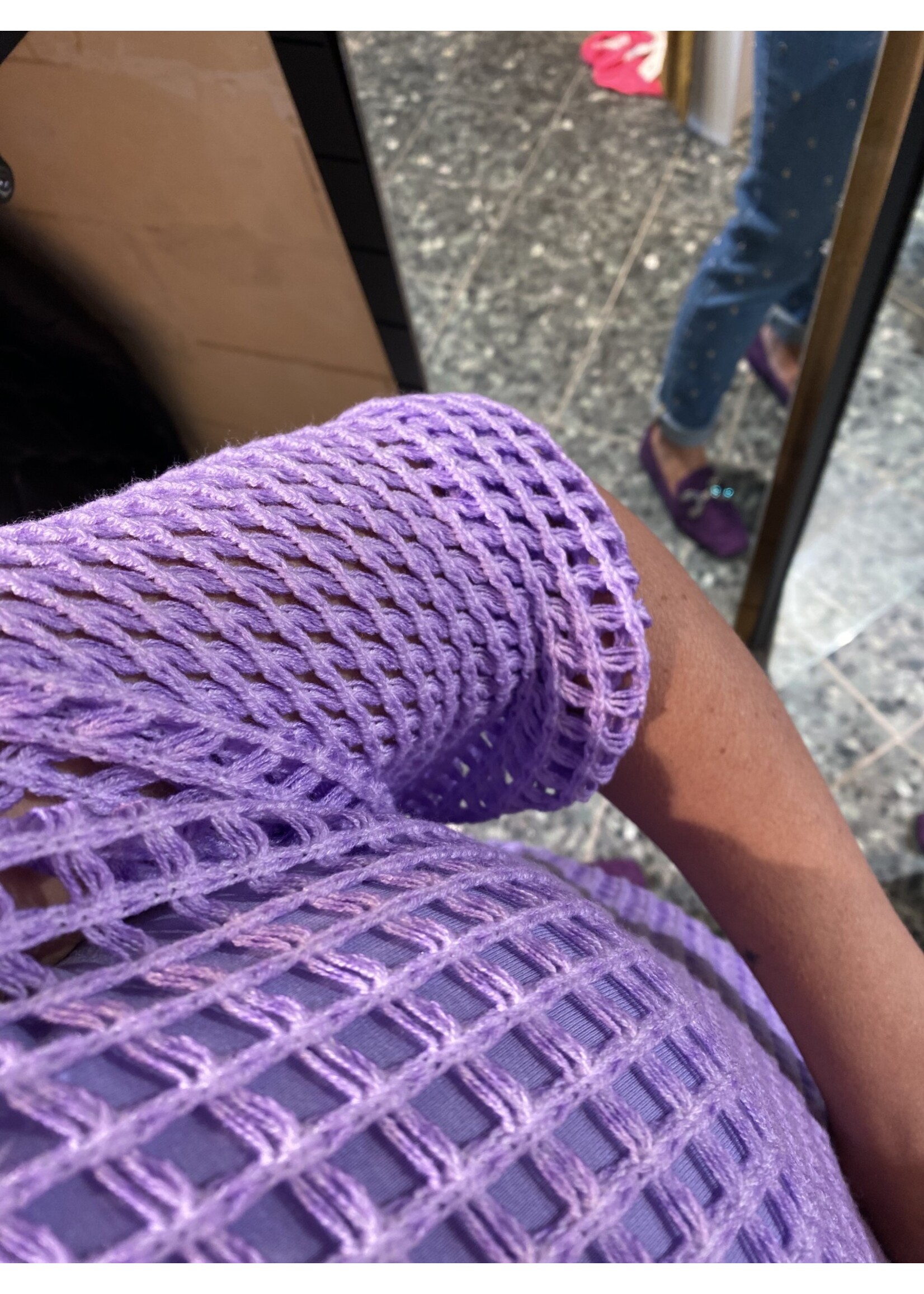 Pullover Crochet Square Purple