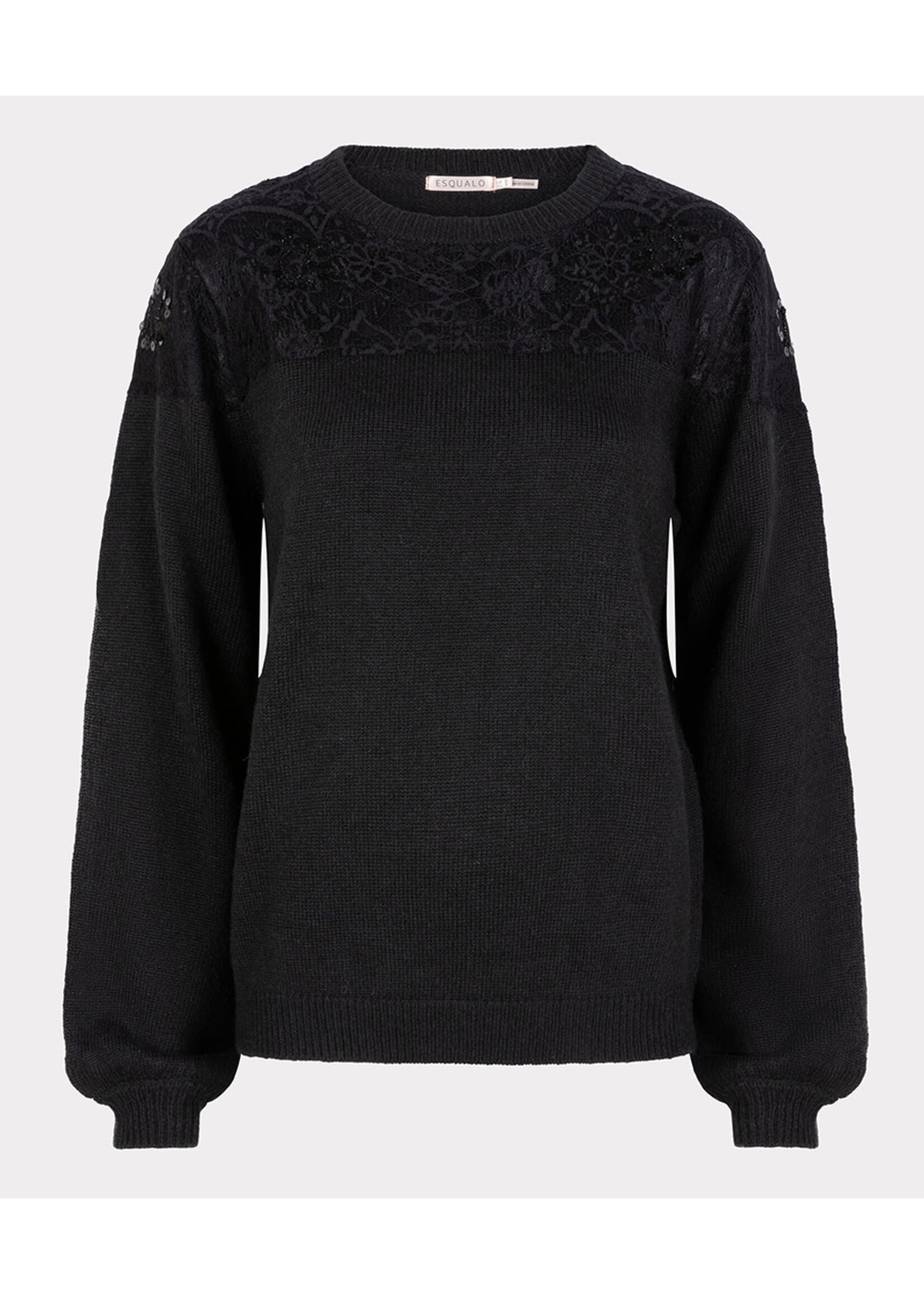 Esqualo Sweater knit lace Black