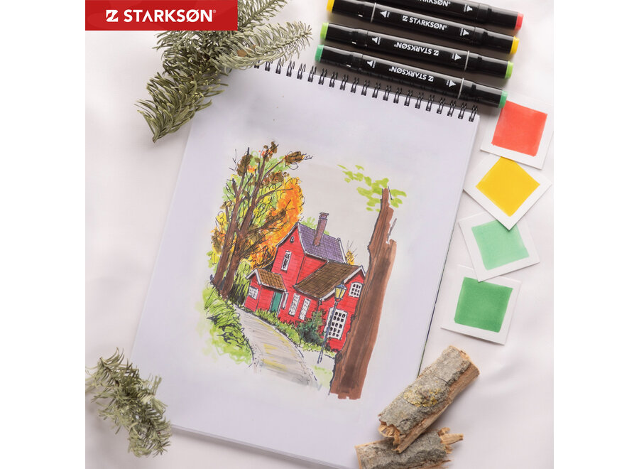 STARKSØN® 122 Stuks Twinmarkers Set – Alcohol Dual Tip Brush Markers